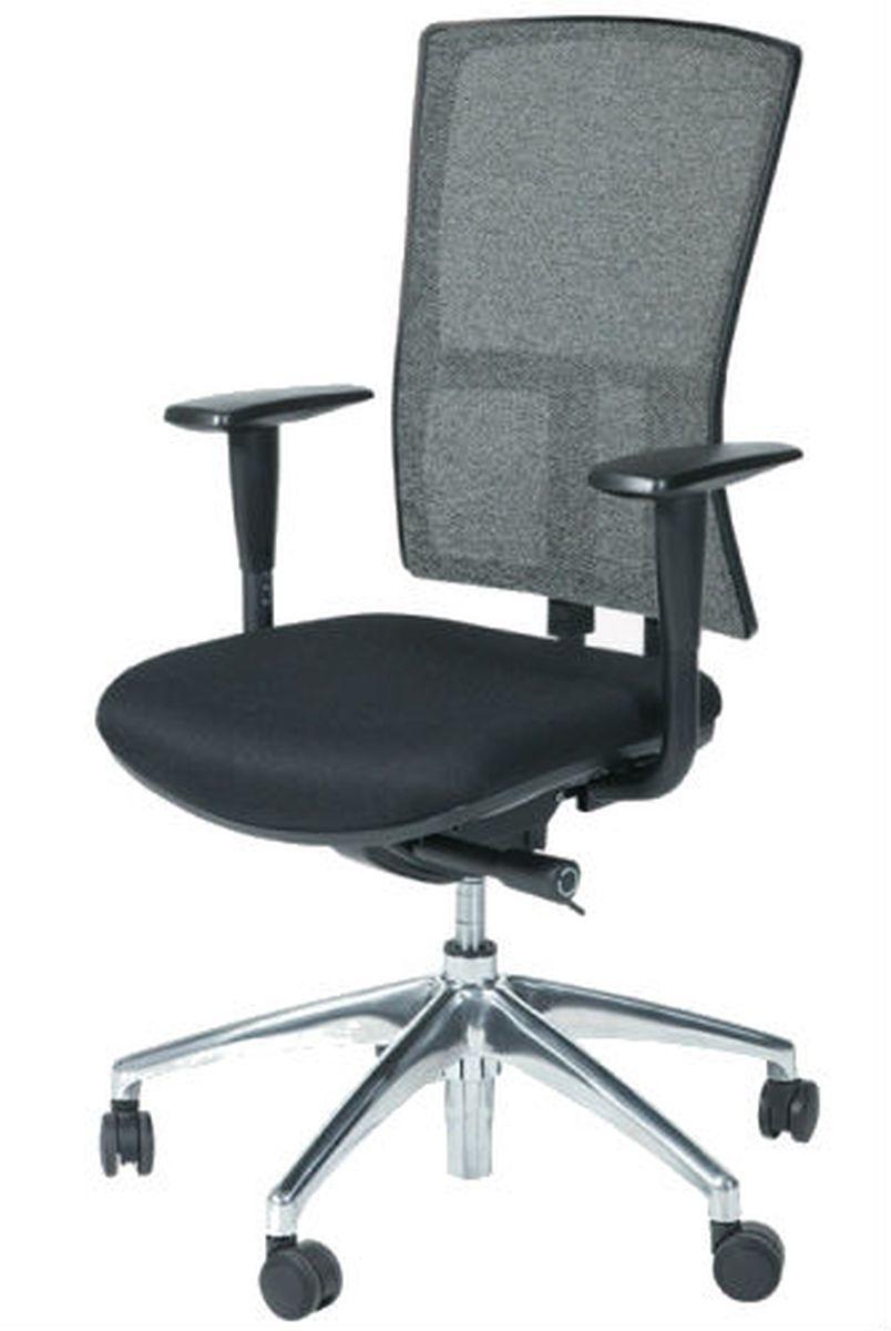 Bureaustoel Serie 300 NEN, chroom onderstel, zwart stof zitting, zwart wol rugleuning