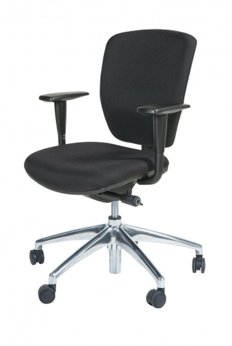 Bureaustoel Serie 1335 NEN, chroom onderstel, zwart stof zitting en rugleuning