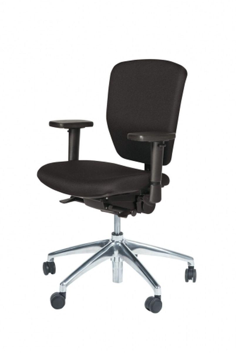 Bureaustoel Serie 1813 NPR, chroom onderstel, zwart stof zitting en rugleuning