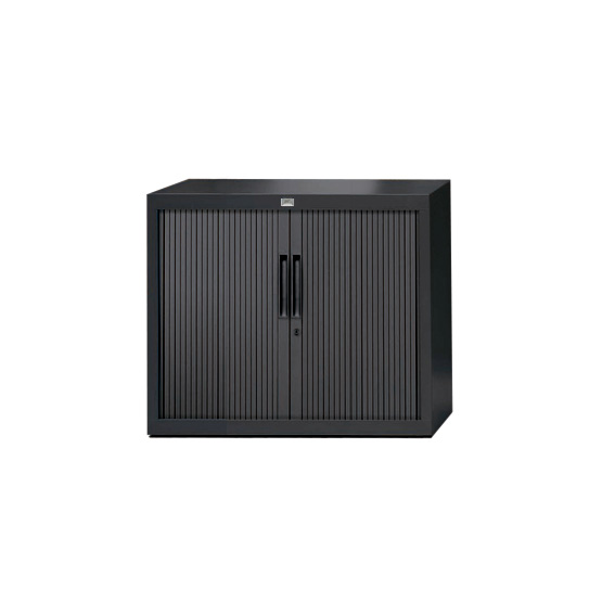 Claudius PLUS roldeurkast 72,8 x 80 x 45 cm, zwart, 1 legbord