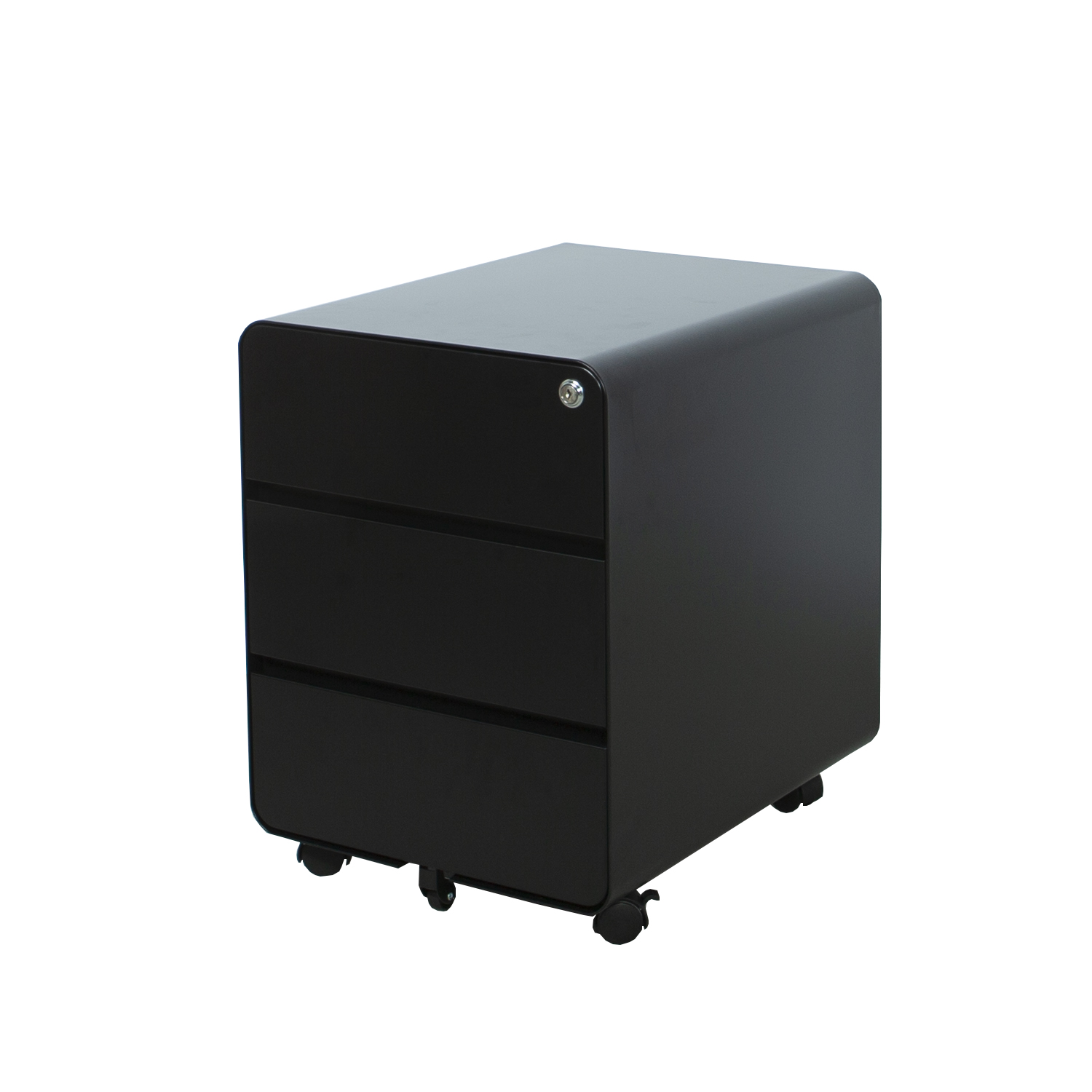 Claudius Basic Rond ladeblok met ronde hoeken, 3 lades, 40 x 50 x 53,5 cm (bxdxh), zwart