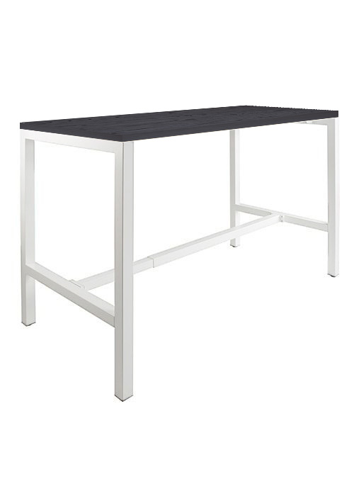 Domino Basic statafel 180 x 80 cm, 110 cm, Houtprint Schaduwzwart, 25 mm - wit