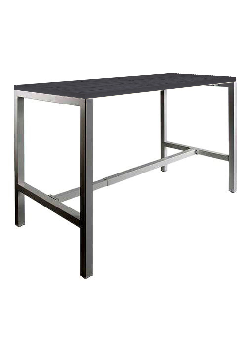 Domino Basic statafel 180 x 80 cm, 110 cm, Houtprint Schaduwzwart, 25 mm - zwart