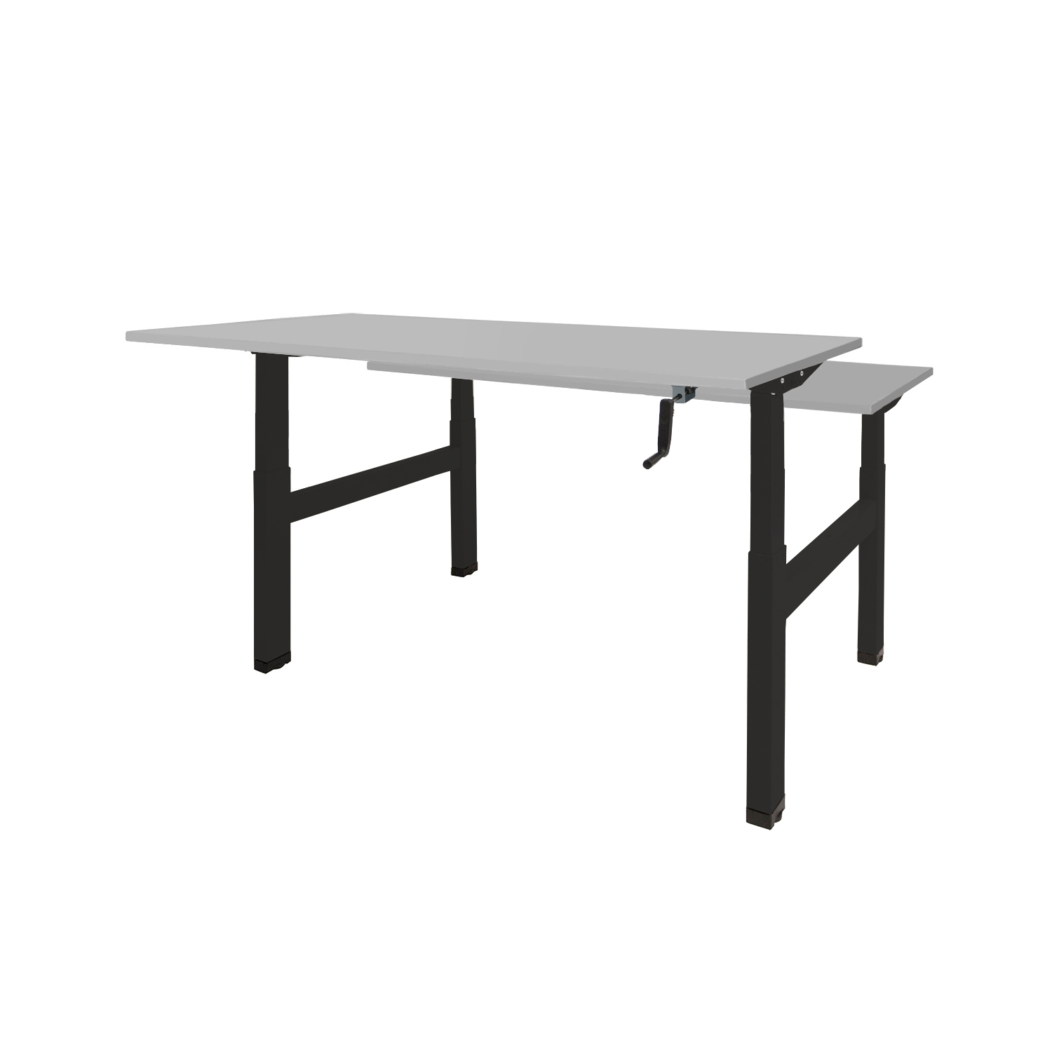 Dextro Duo HVS ZS 180 x 80 cm Lichtgrijs, 25 mm - zwart