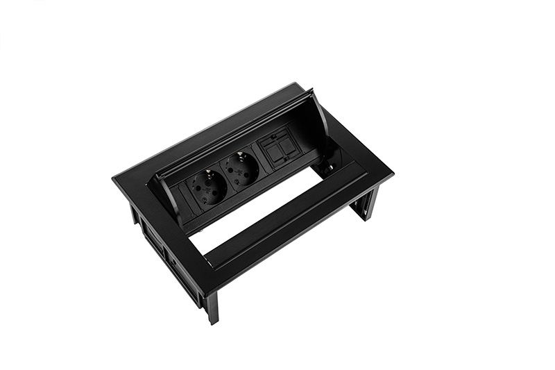 FLX Powerdock 2 x 230V + 1 x Keystone, zwart