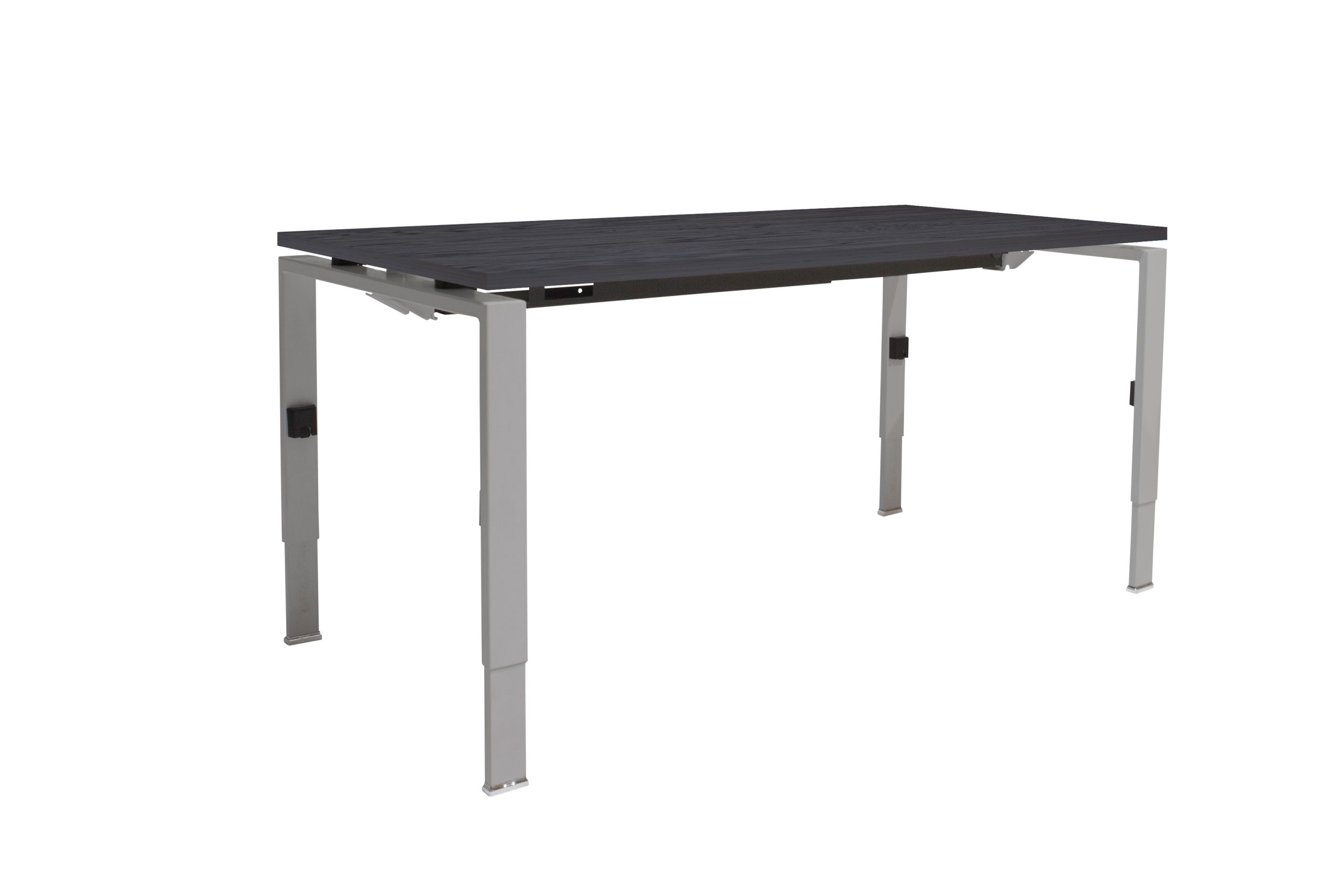Linesto N4 bureau HI ZZ 180 x 80 cm Houtprint Schaduwzwart, 25 mm - aluminium
