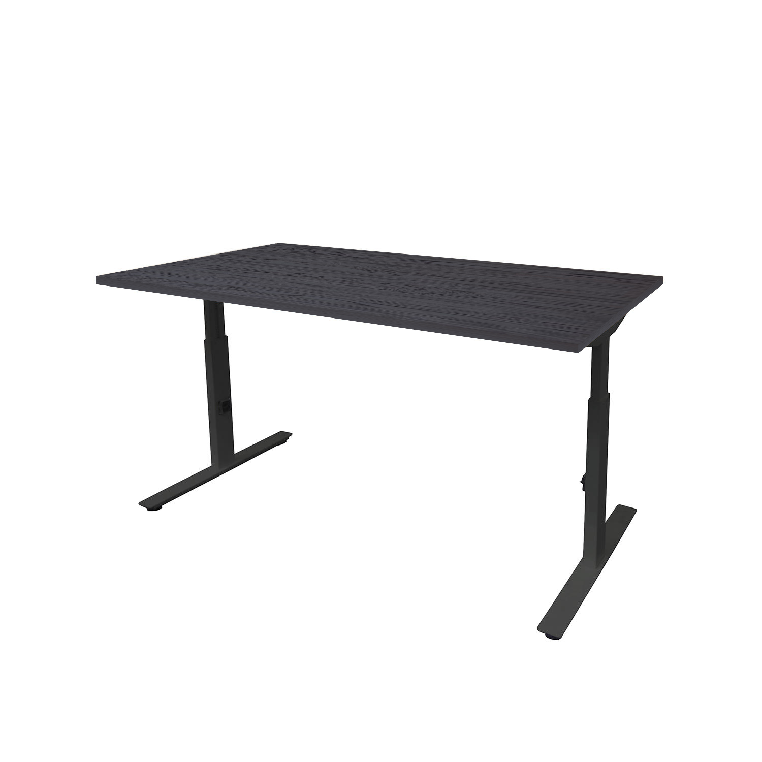 Linesto Plus bureau HI ZZ 200 x 80 cm Houtprint Schaduwzwart, 25 mm - zwart