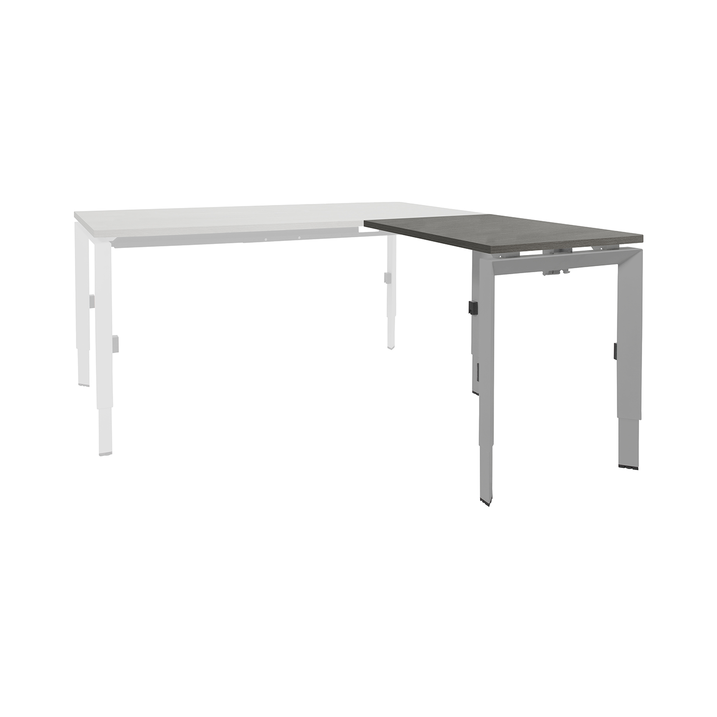 Linesto N3 aanbouw HI ZZ 120 x 60 cm Logan Eiken, 25 mm - aluminium