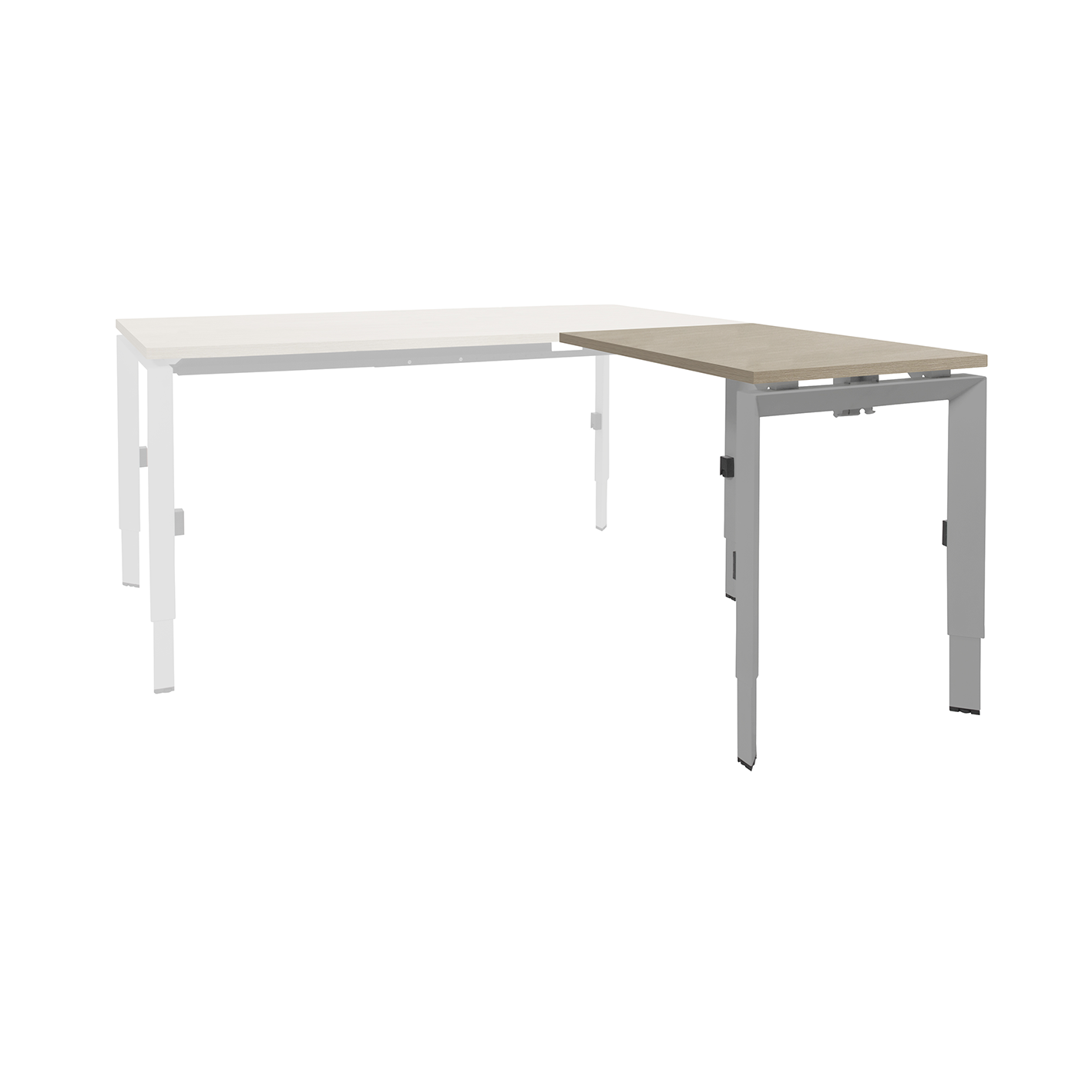 Linesto N3 aanbouw HI ZZ 120 x 60 cm Robson Eiken, 25 mm - aluminium