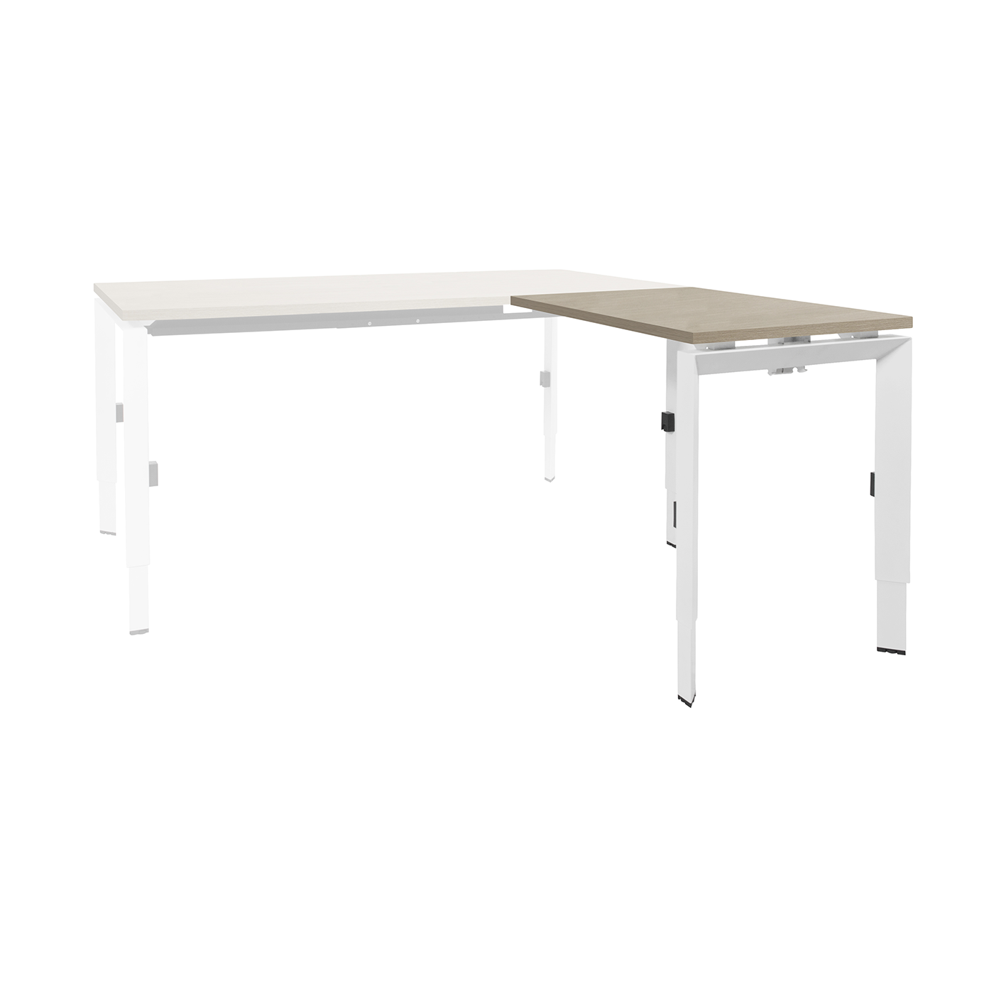 Linesto N3 aanbouw HI ZZ 120 x 60 cm Robson Eiken, 25 mm - wit