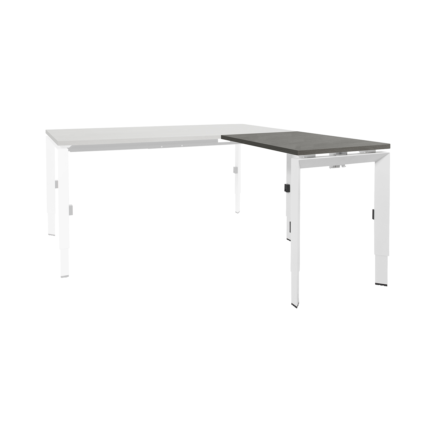 Linesto N3 aanbouw HI ZZ 120 x 60 cm Logan Eiken, 25 mm - wit