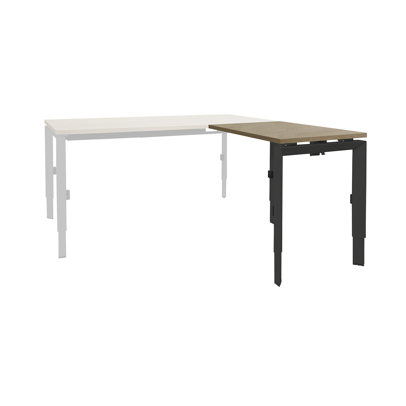 Linesto N3 aanbouw HI ZZ 120 x 60 cm Havanna, 25 mm - zwart