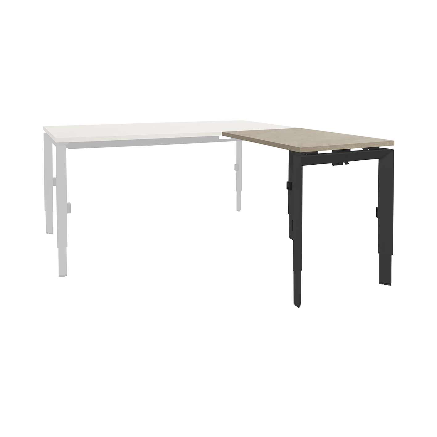Linesto N3 aanbouw HI ZZ 120 x 60 cm Robson Eiken, 25 mm - zwart