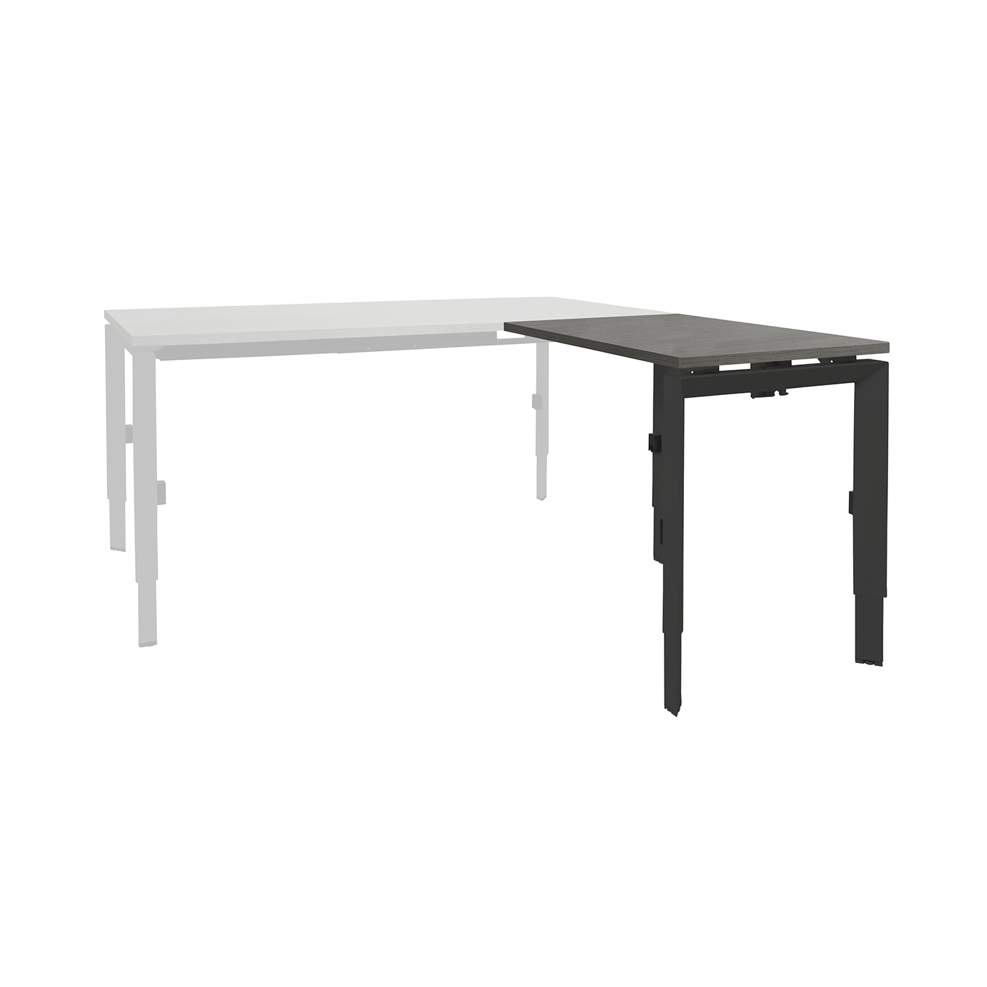 Linesto N3 aanbouw HI ZZ 120 x 60 cm Logan Eiken, 25 mm - zwart