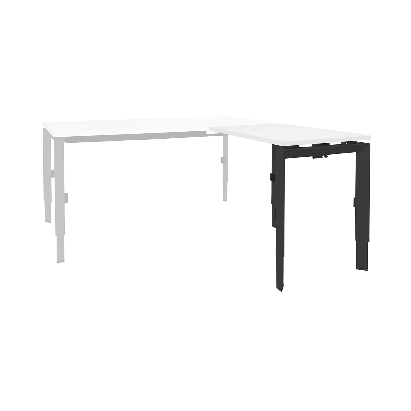 Linesto N3 aanbouw HI ZZ 120 x 60 cm Krijtwit, 25 mm -zw