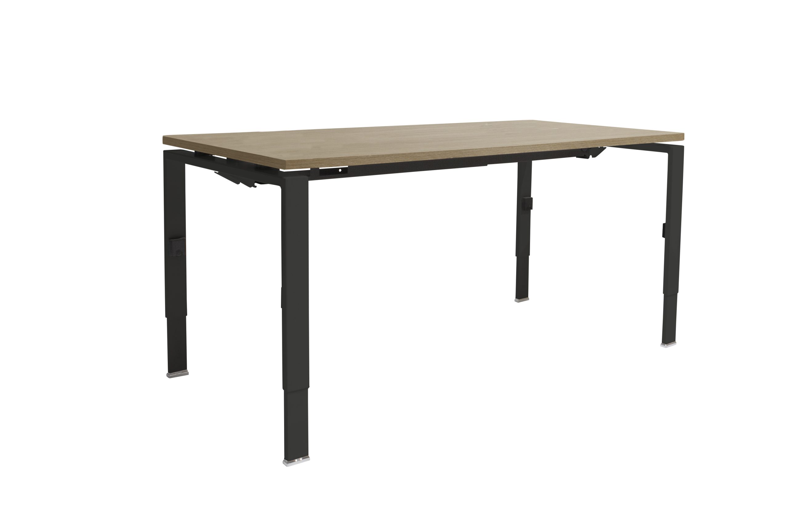 Linesto N4 bureau HI ZZ 180 x 80 cm Havanna, 25 mm - zwart