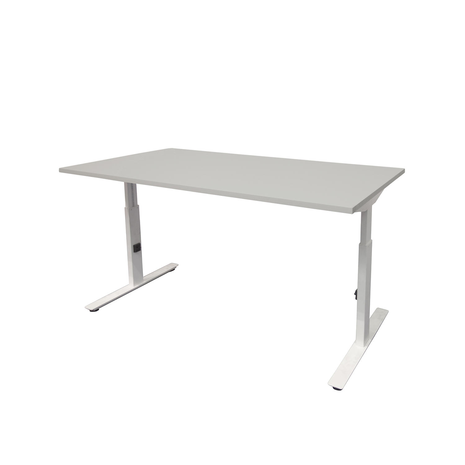Linesto Plus bureau HI ZZ 200 x 80 cm Lichtgrijs, 25 mm - wit