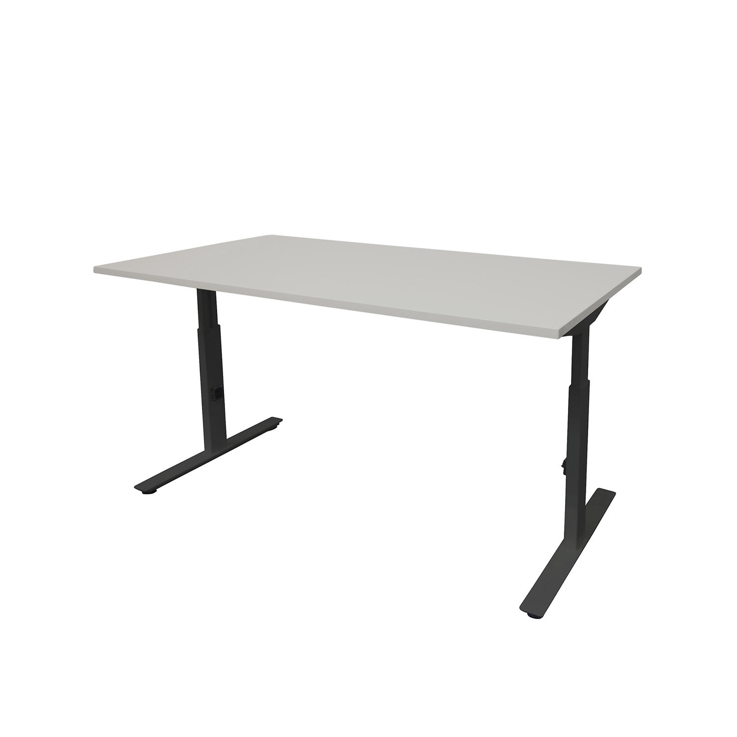 Linesto Plus bureau HI ZZ 200 x 80 cm Lichtgrijs, 25 mm - zwart