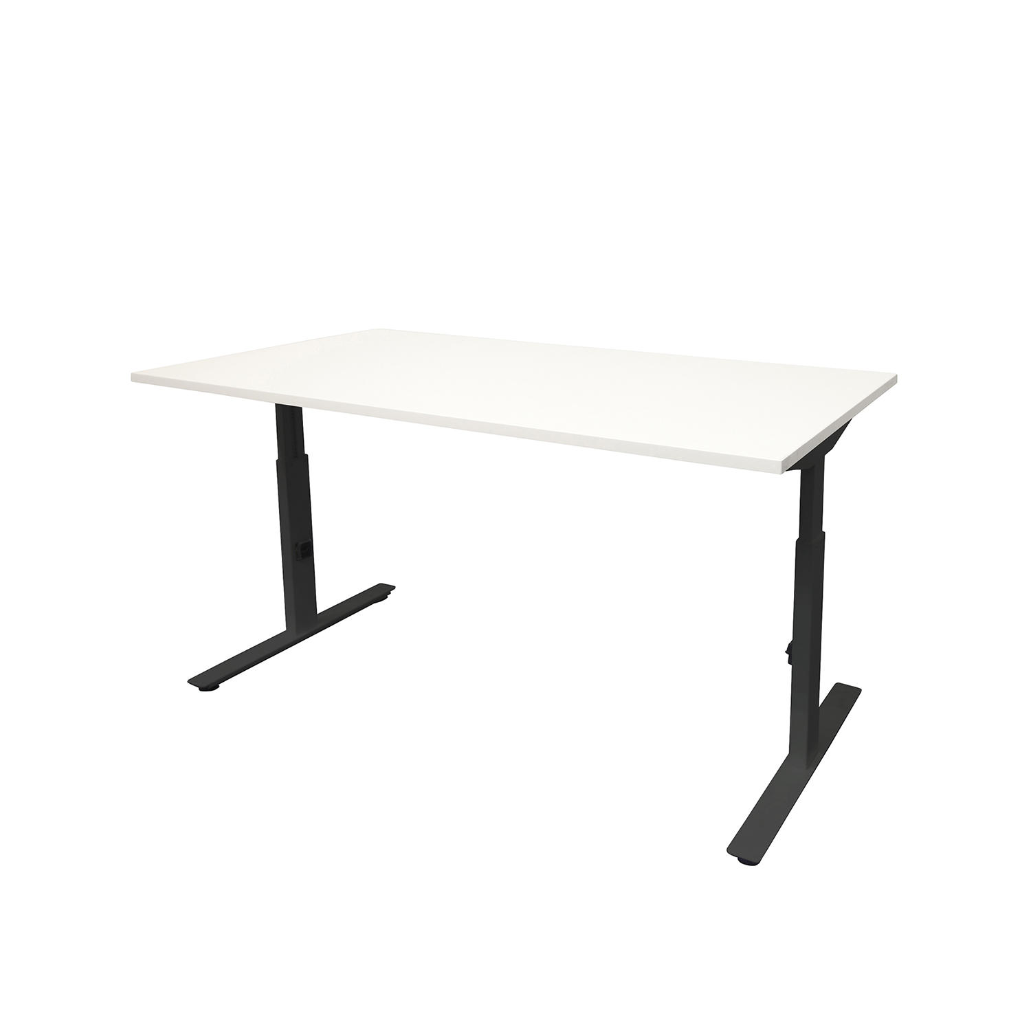 Linesto Plus bureau HI ZZ 200 x 80 cm Krijtwit, 25 mm - zwart