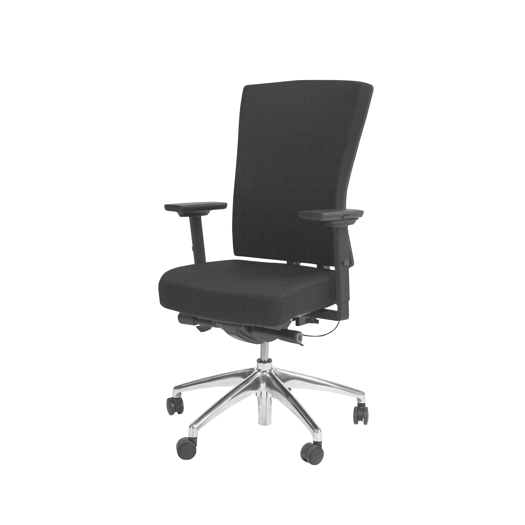 Bureaustoel Serie 300 NEN Comfort, aluminium onderstel, zwart stof zitting en rugleuning