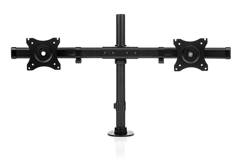 FCS monitorarm dubbel met crossbar, zwart